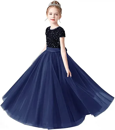 Partywear Sequenced Net Gown for Girls