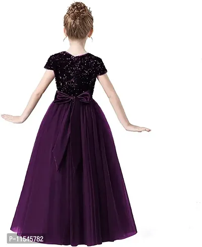 Purple Sequenced Net Gown