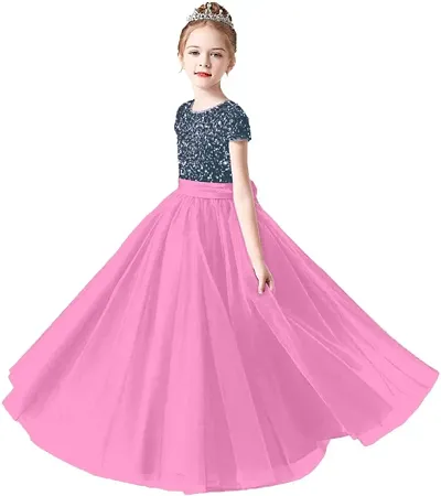 Girls Party Wear Sequence Long Dress