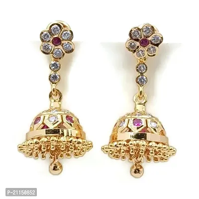 PRS GOLD COVERING -Women's micro plated impon jimiki jhumkha (earring)-thumb0