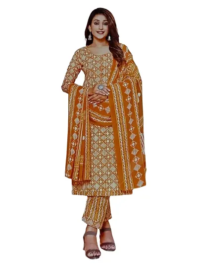 Fancy Blend Unstitched Dress Material With Dupatta For Women and Girls