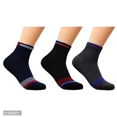 Ankle Length Cotton Socks for Men ( Pack of 3 )