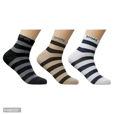 Ankle Length Cotton Socks For Men ( Pack Of 3 )-thumb0