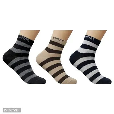 Ankle Length Cotton Socks For Men ( Pack Of 3 )-thumb0