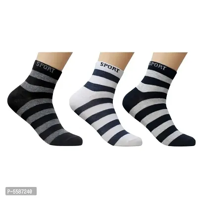 Ankle Length Cotton Socks For Men ( Pack Of 3 )-thumb0