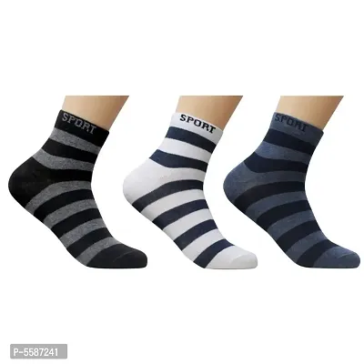 Ankle Length Cotton Socks For Men ( Pack Of 3 )