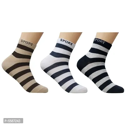 Ankle Length Cotton Socks For Men ( Pack Of 3 )