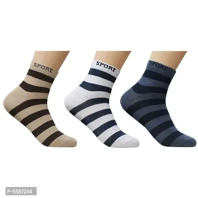 Ankle Length Cotton Socks For Men ( Pack Of 3 )-thumb0