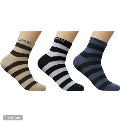 Ankle Length Cotton Socks For Men ( Pack Of 3 )