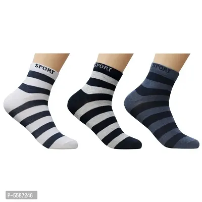 Ankle Length Cotton Socks For Men ( Pack Of 3 )