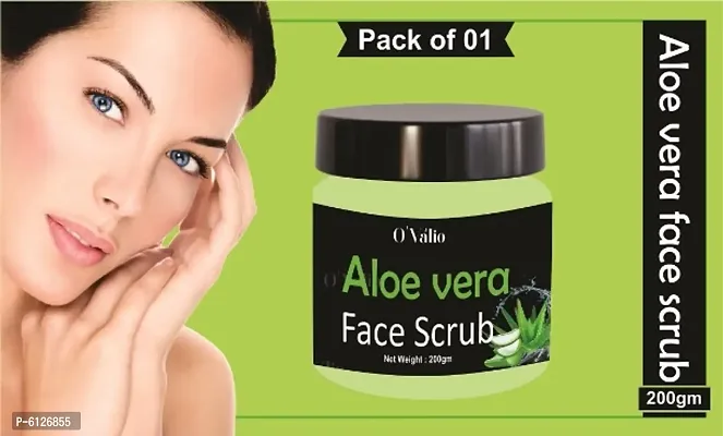 Aloe Vera Face and Body Scrub Skin Whitening for All Type of Skin Scrub (Pack Of 1)-thumb0