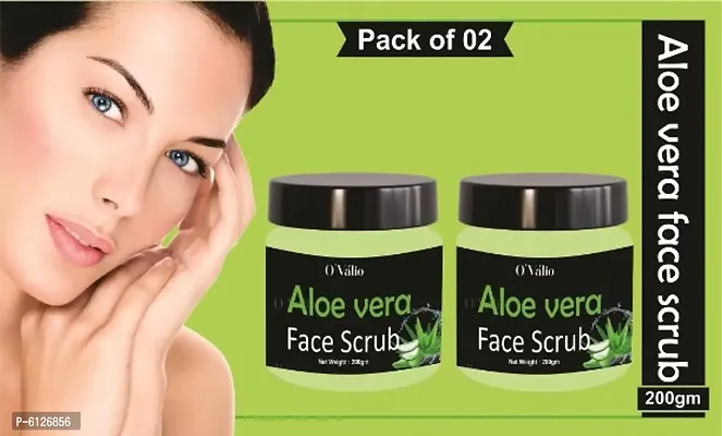Aloe Vera Face and Body Scrub Skin Whitening for All Type of Skin Scrub (Pack Of 2)