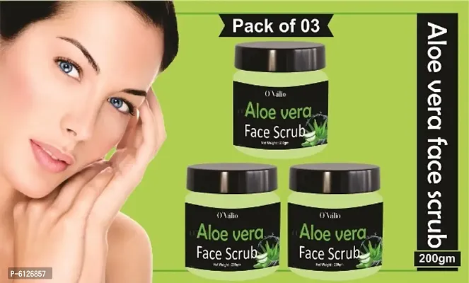 Aloe Vera Face and Body Scrub Skin Whitening for All Type of Skin Scrub (Pack Of 3)