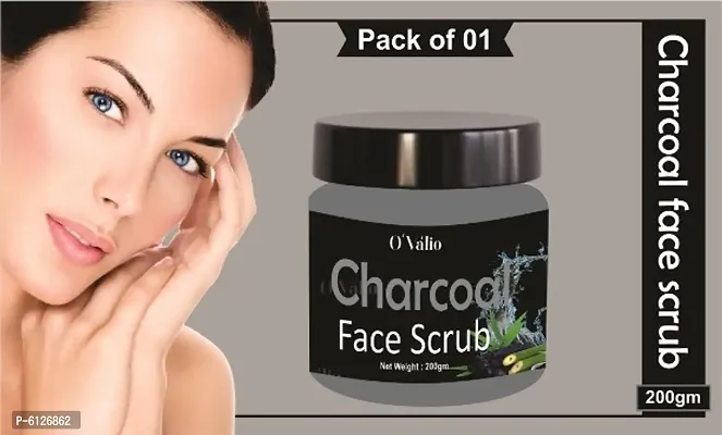 Ovalio Charcoal Face Scrub Mineral Oil Face Scrub for Anti-acne and Pimples, Blackhead Removal and  Oil C-thumb0