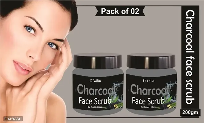 Ovalio Charcoal Face Scrub Mineral Oil Face Scrub for Anti-acne and Pimples, Blackhead Removal and  Oil C