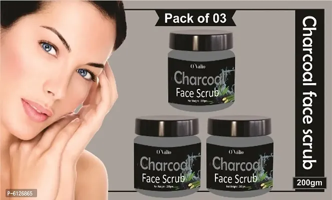 Ovalio Charcoal Face Scrub Mineral Oil Face Scrub for Anti-acne and Pimples, Blackhead Removal and  Oil C