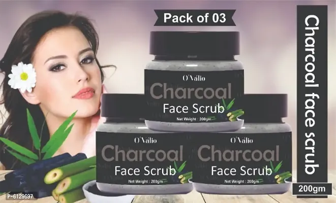 Charcoal Face Scrub Anti-acne and Pimples, Blackhead Removal and Oil C