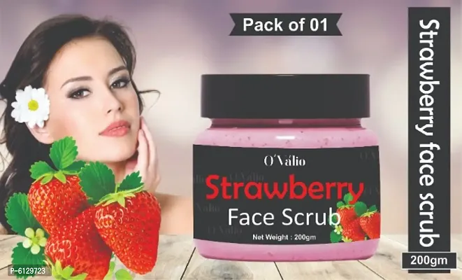 Ovalio Strawberry Face and Body Scrub For Skin Brightening all type of Skin (Pack Of 1)-thumb0