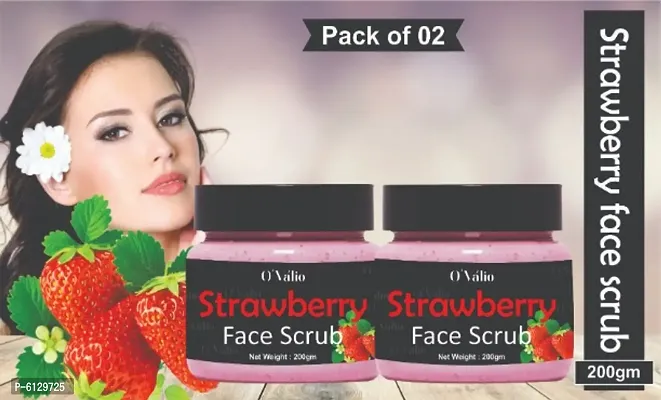 Ovalio Strawberry Face and Body Scrub For Skin Brightening all type of Skin (Pack Of 2)