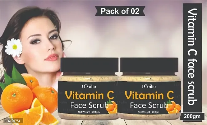 Vitamin C Face Scrub Tan Removal Repair Damage Skin and Deep Cleanses (Pack Of 2)