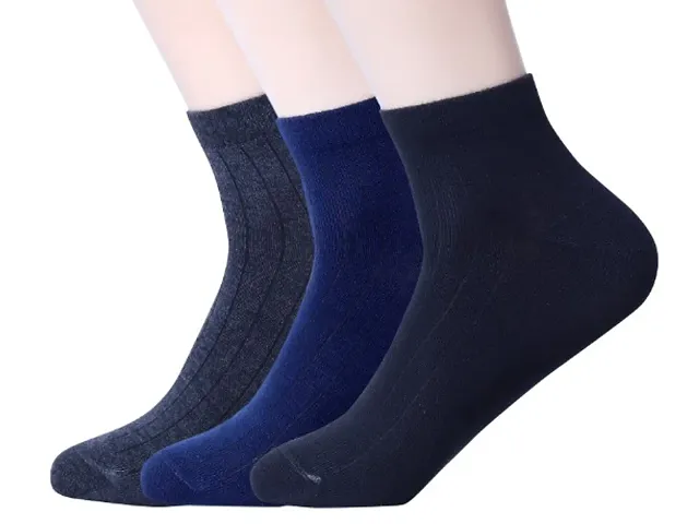 Stylish Multicolor Ankle Length Socks For Men (Pack of 3)