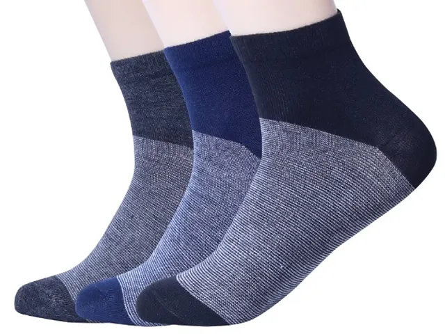 Summer Special Stylish Color Ankle Length Socks For Men (Pack of 3)