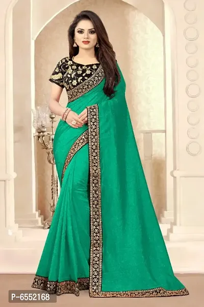 Trendy Look Vichitra Silk Lace Sequnce Embroidered Work With Saree Collection-thumb0