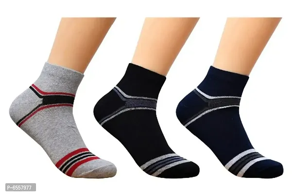 Summer Special Cool Pure Cotton Socks For Men ( Pack Of 3 )-thumb0