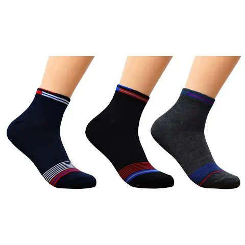 Summer Special Cool Pure Cotton Socks For Men (Pack Of 3)