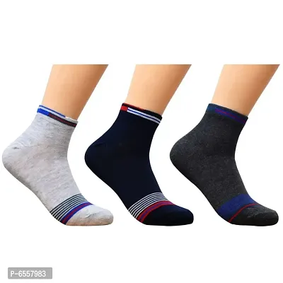 Summer Special Cool Pure Cotton Socks For Men ( Pack Of 3 )-thumb0