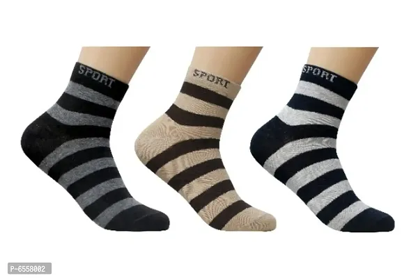 Unisex Colorful Pure Cotton Socks For Men ( Pack of 3 )