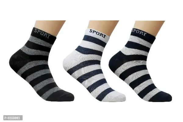 Unisex Colorful Pure Cotton Socks For Men ( Pack of 3 )