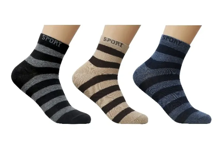 Unisex Colorful Pure Socks For Men ( Pack of 3 )