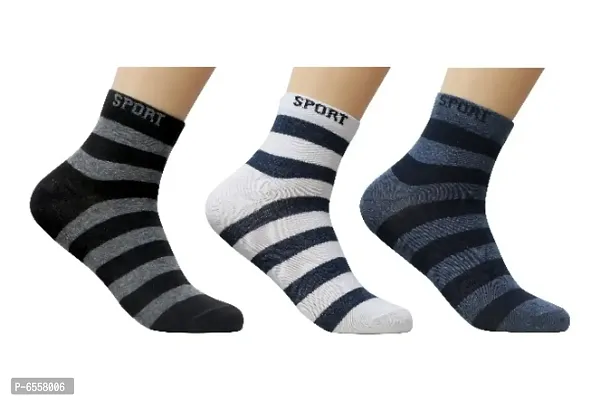 Unisex Colorful Pure Cotton Socks For Men ( Pack of 3 )-thumb0