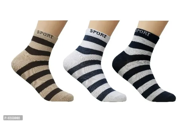 Unisex Colorful Pure Cotton Socks For Men ( Pack of 3 )