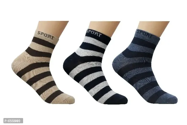 Unisex Colorful Pure Cotton Socks For Men ( Pack of 3 )