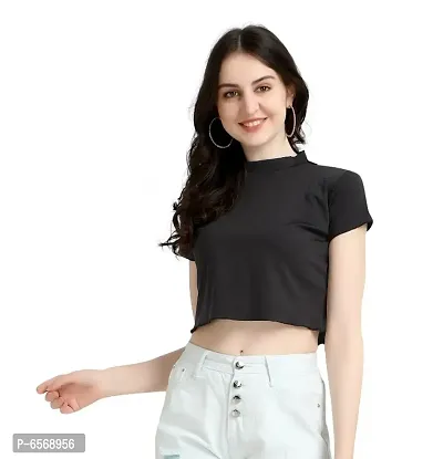 Casual Regular Sleeves Solid Women Body Relaxed Plain Crop Top