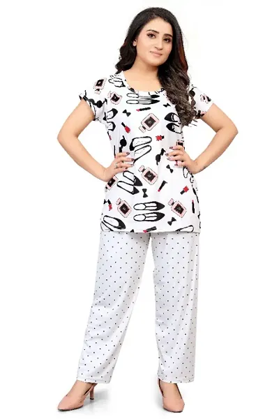 Women Printed Nightsuit Set/Top Pyjama Set