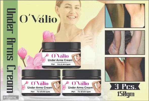 Ovalio Advanced Plus Underarm Whitening Cream For Lighten and Brighten Skin Dark Neck Enriched With Arbutin Underaram Scrub ( Pack Of 3) (50 g)