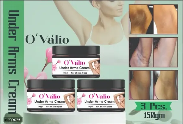 Ovalio Advanced Plus Underarm Whitening Cream For Lighten and Brighten Skin Dark Neck Enriched With Arbutin Underaram Scrub ( Pack Of 3) (50 g)-thumb0