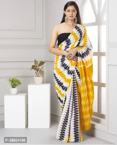 Beautiful Cotton Silk Saree With Blouse Piece For Women-thumb0