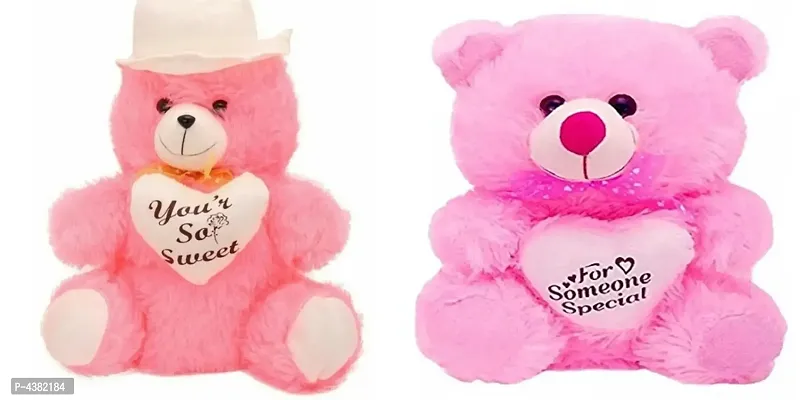 Gift Basket Stuffed Soft Toy With Pink Cap Teddy-thumb0