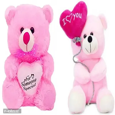Gift Basket Stuffed Soft Toy Combo Of Balloon Teddy With Pink Someone Special Teddy-thumb0