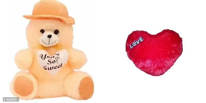 Gift Basket Stuffed Soft Toy Combo Of Huggable Couple With Beige Cap Teddy