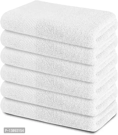 Premium Cotton Hand Towels (13"" X 20"" Inches) Set - Ultra-Soft & Absorbent Wash Basin Wipe Napkins for Bathroom Kitchen Hotel - White Small Towel for Face Hair Gym Spa, , Pack of 6 by Antonia-thumb0