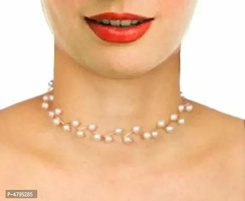 Trendy Glass Pearl Necklace for Women