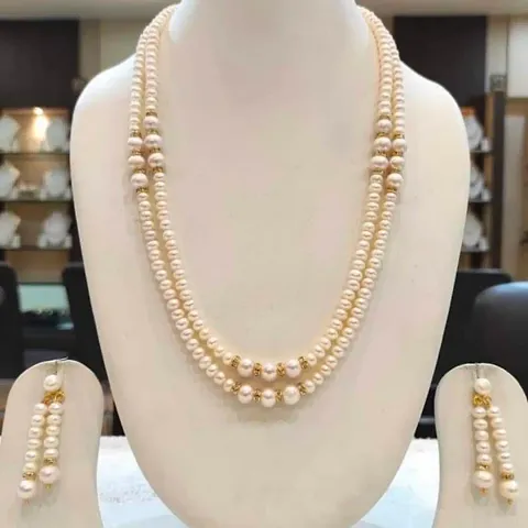 Fancy White Glass Pearl Jewellery Sets for Women