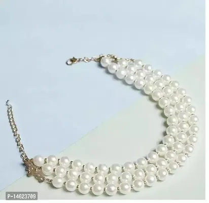 Party wear 3 Layer Pearl choker necklace For Women-thumb0