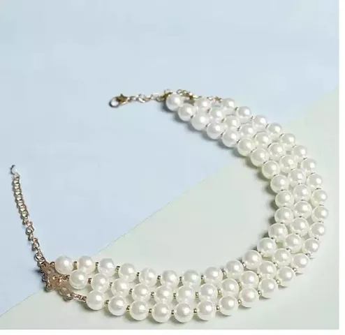 Party wear 3 Layer Pearl choker necklace For Women