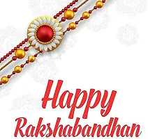 Rakhi For Brothers Round 12 Stone Beads Design Rakhi Thread, Raksha Bandhan Gift For Your Brother Set Of 2-thumb1